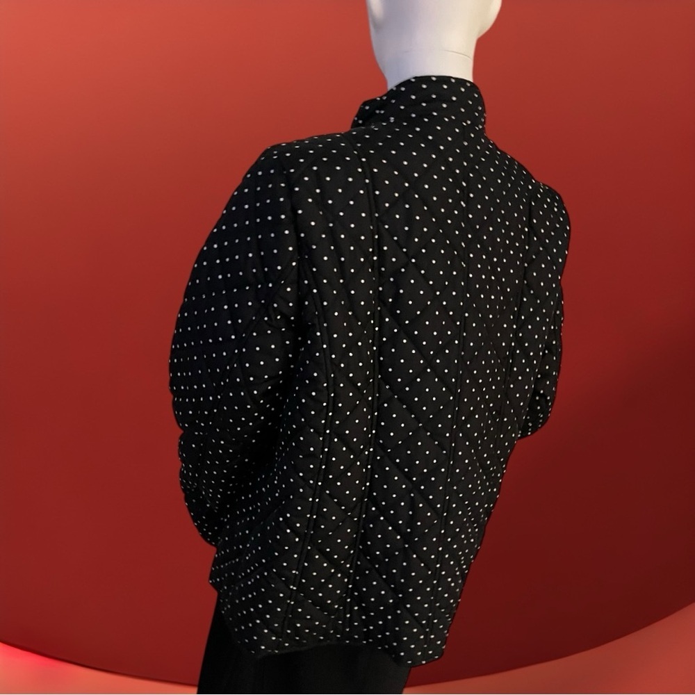 NWT CHICO’S $139 Black Polka-Dot Mandarin Collar Quilted Jacket 2 (Large 12/14) - Picture 15 of 16